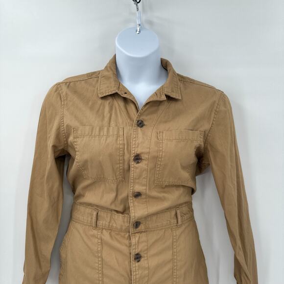 Gap Utility Romper size 8 Tan Khaki‎ Long Sleeve Safari Minimalist Shorts * - Picture 4 of 9
